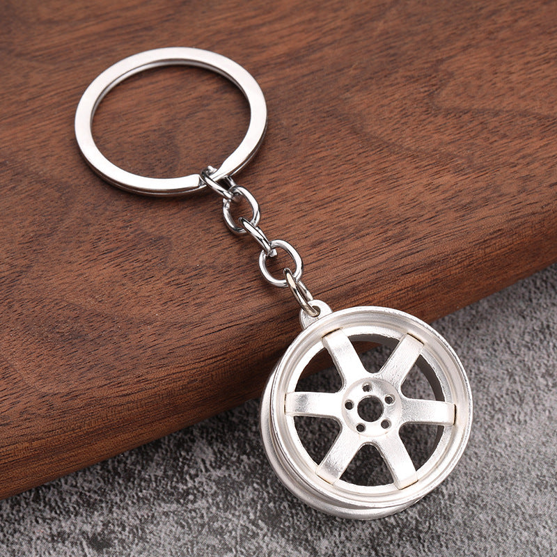 Car metal pendant creative car wheel key chain