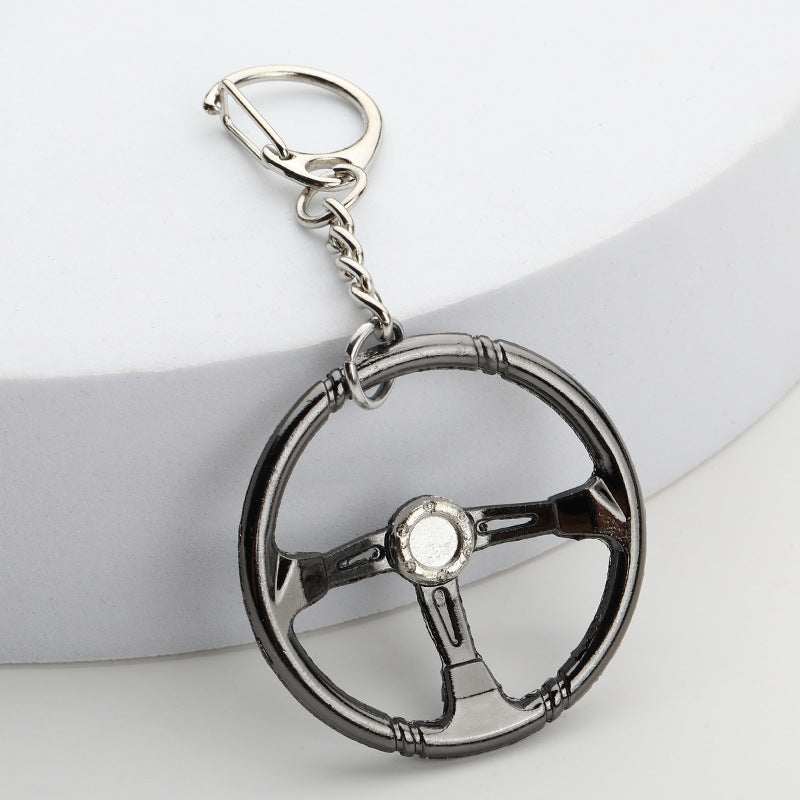 Car steering wheel personality key chain creative model metal pendant