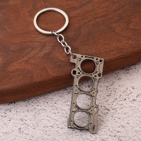 Car creative cylinder engine gasket pendant zinc alloy key chain