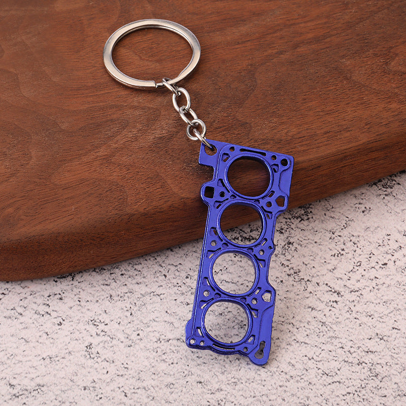 Car creative cylinder engine gasket pendant zinc alloy key chain