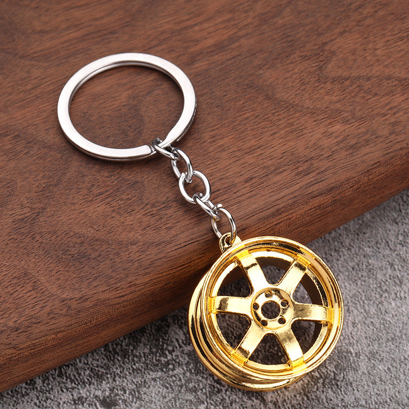 Car metal pendant creative car wheel key chain