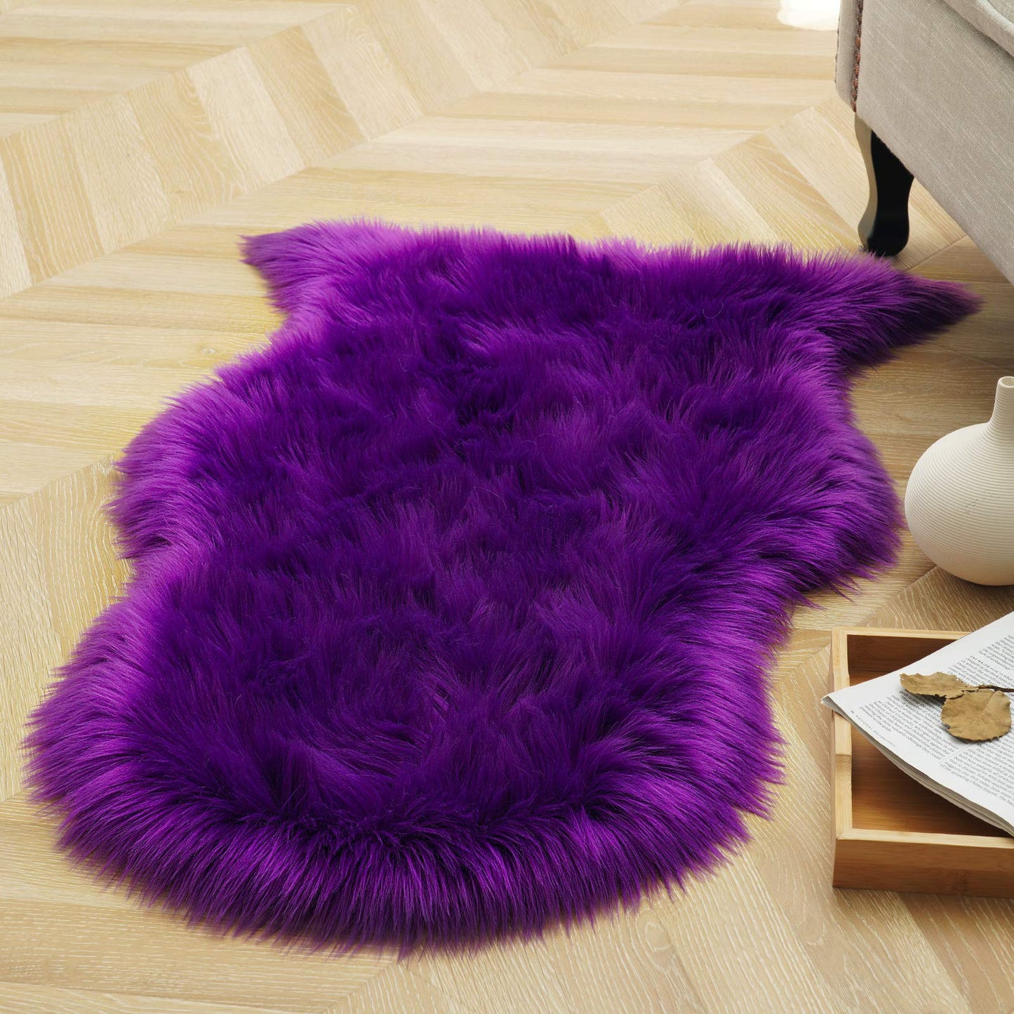 Soft Fluffy Shaggy Carpet 2X3 Feet Home Decor Faux Sheepskin Rug For Bedroom Floor Sofa Chair Seat