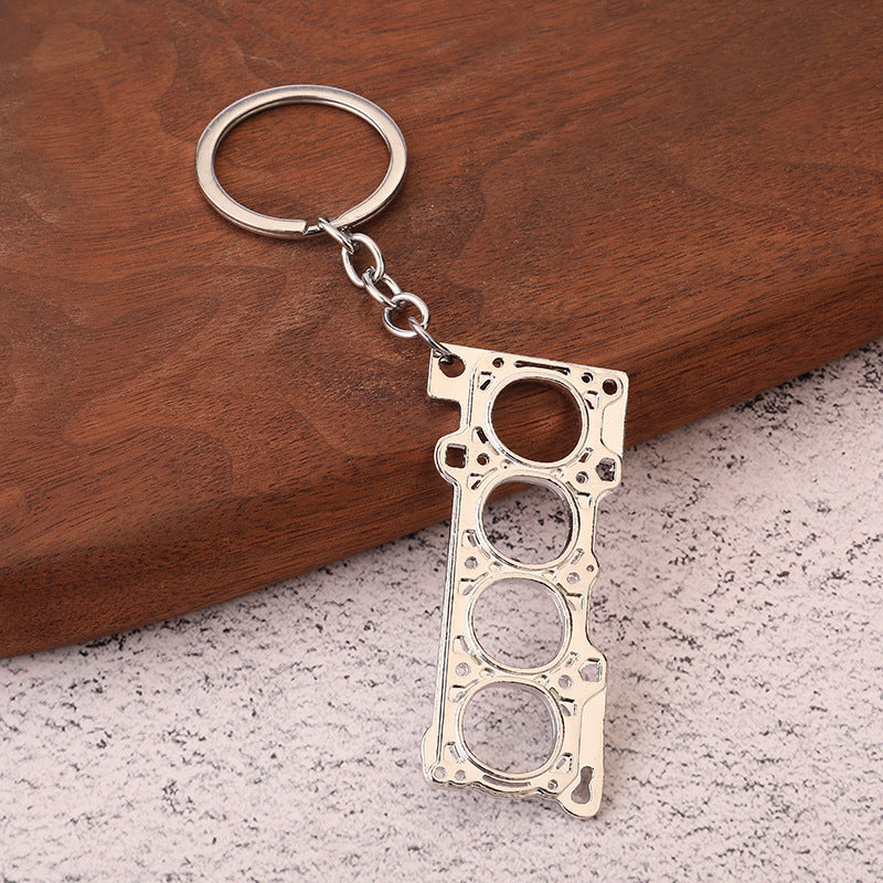 Car creative cylinder engine gasket pendant zinc alloy key chain