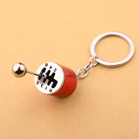 Car six gear shift key chain metal key pendant