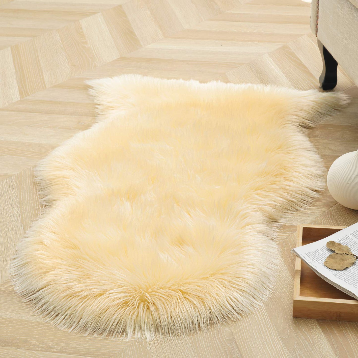 Soft Fluffy Shaggy Carpet 2X3 Feet Home Decor Faux Sheepskin Rug For Bedroom Floor Sofa Chair Seat