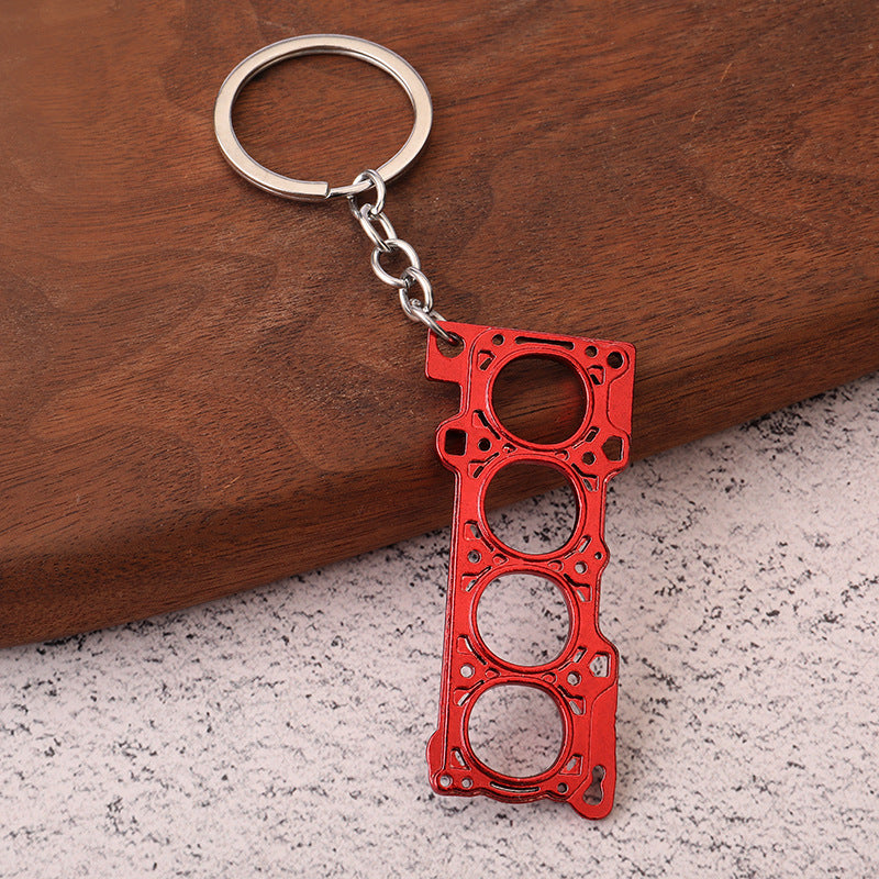 Car creative cylinder engine gasket pendant zinc alloy key chain