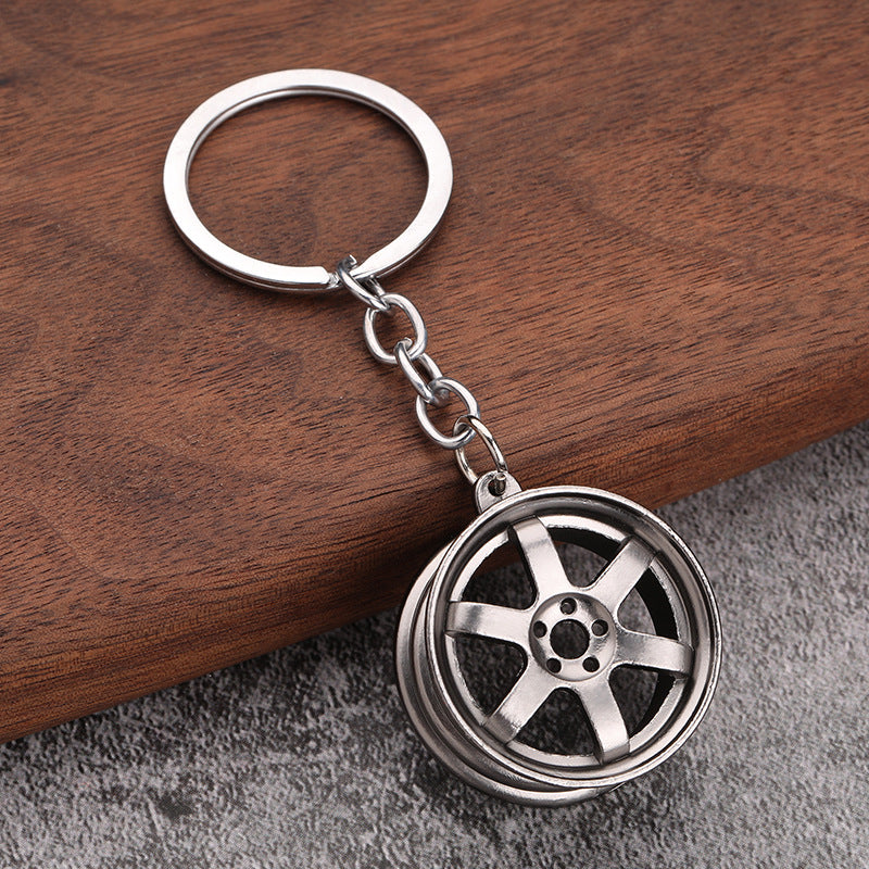 Car metal pendant creative car wheel key chain