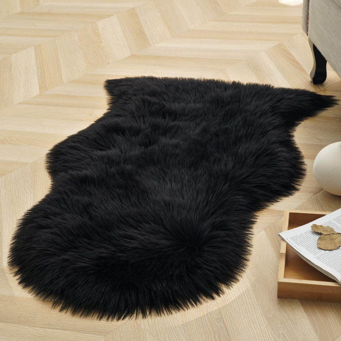 Soft Fluffy Shaggy Carpet 2X3 Feet Home Decor Faux Sheepskin Rug For Bedroom Floor Sofa Chair Seat