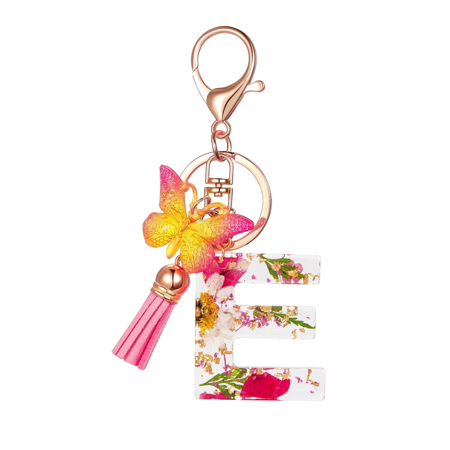 Cute Key Chains Letter Keychains With Tassel Butterfly Charm For Purse