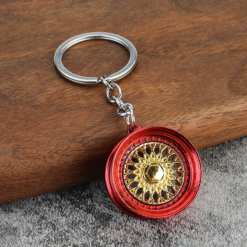 Car modification BBS wheel hub key chain small metal pendant