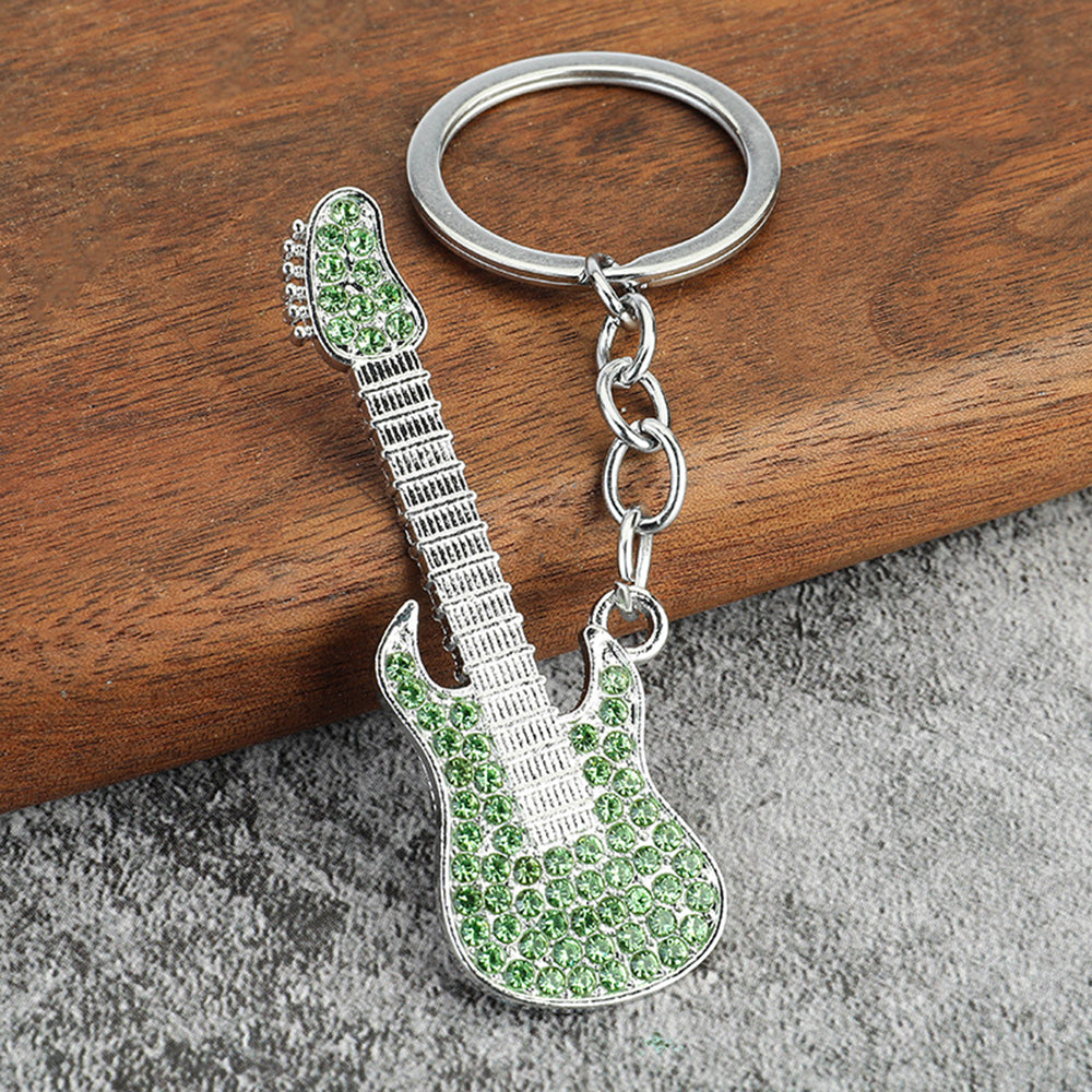 Color Guitar Keychain Metal Creative Car Keychain Small Gift Pendant