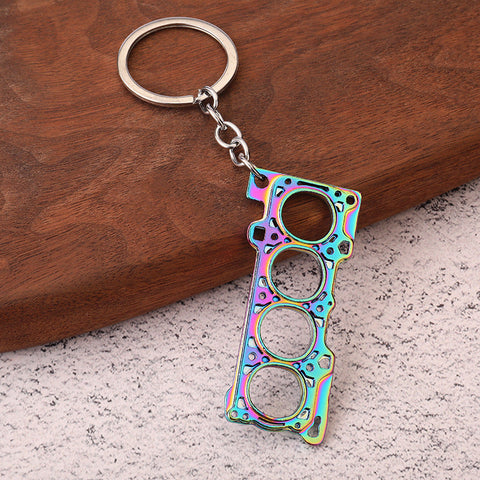 Car creative cylinder engine gasket pendant zinc alloy key chain