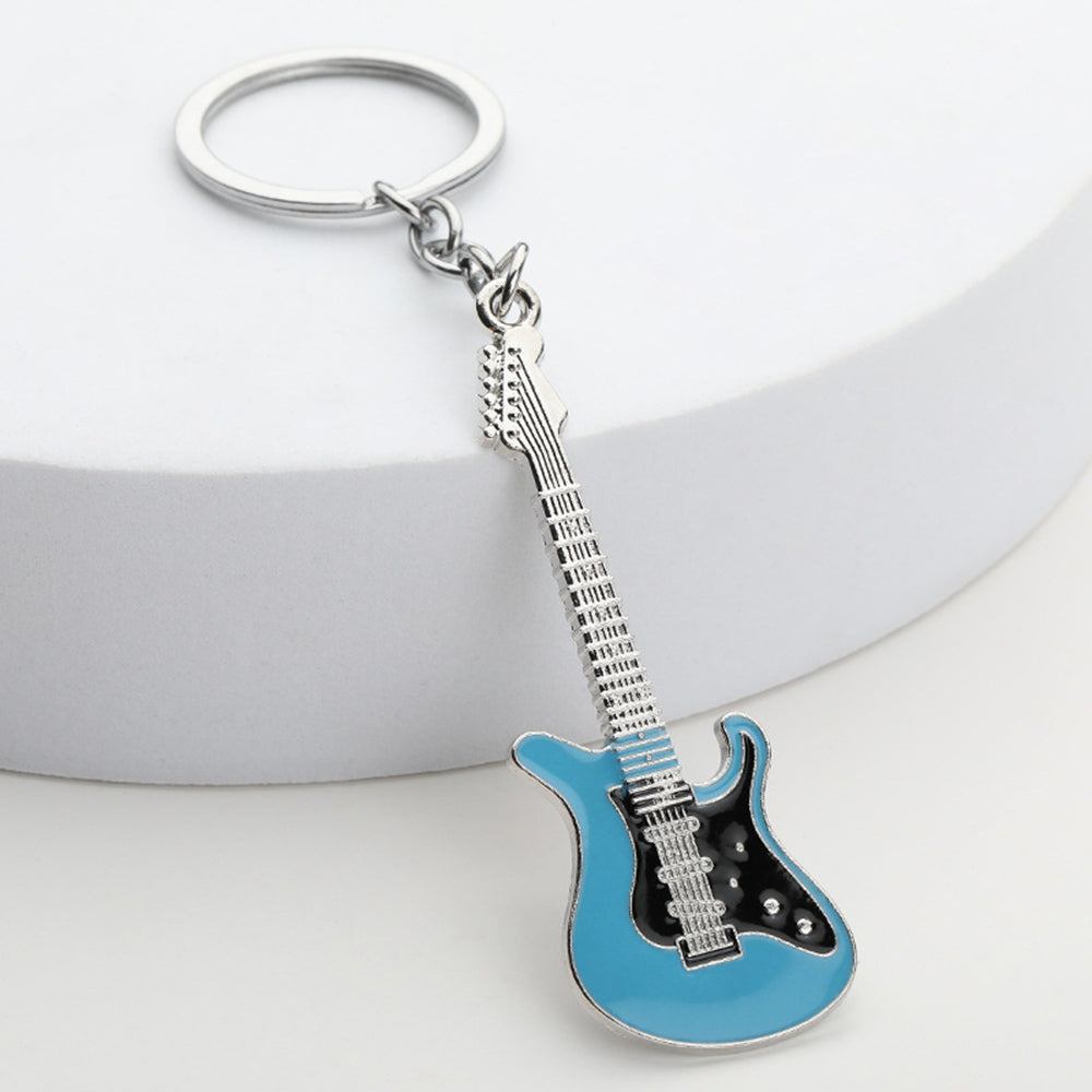 Creative Musical Instrument Pendant Metal Paint Electric Guitar Keychain Bag Pendant