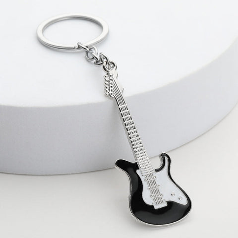 Creative Musical Instrument Pendant Metal Paint Electric Guitar Keychain Bag Pendant