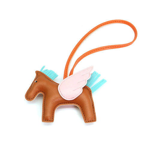 Cutie Pony Key Chain Leather Small Pegasus Hanging Ornament Car Pendant