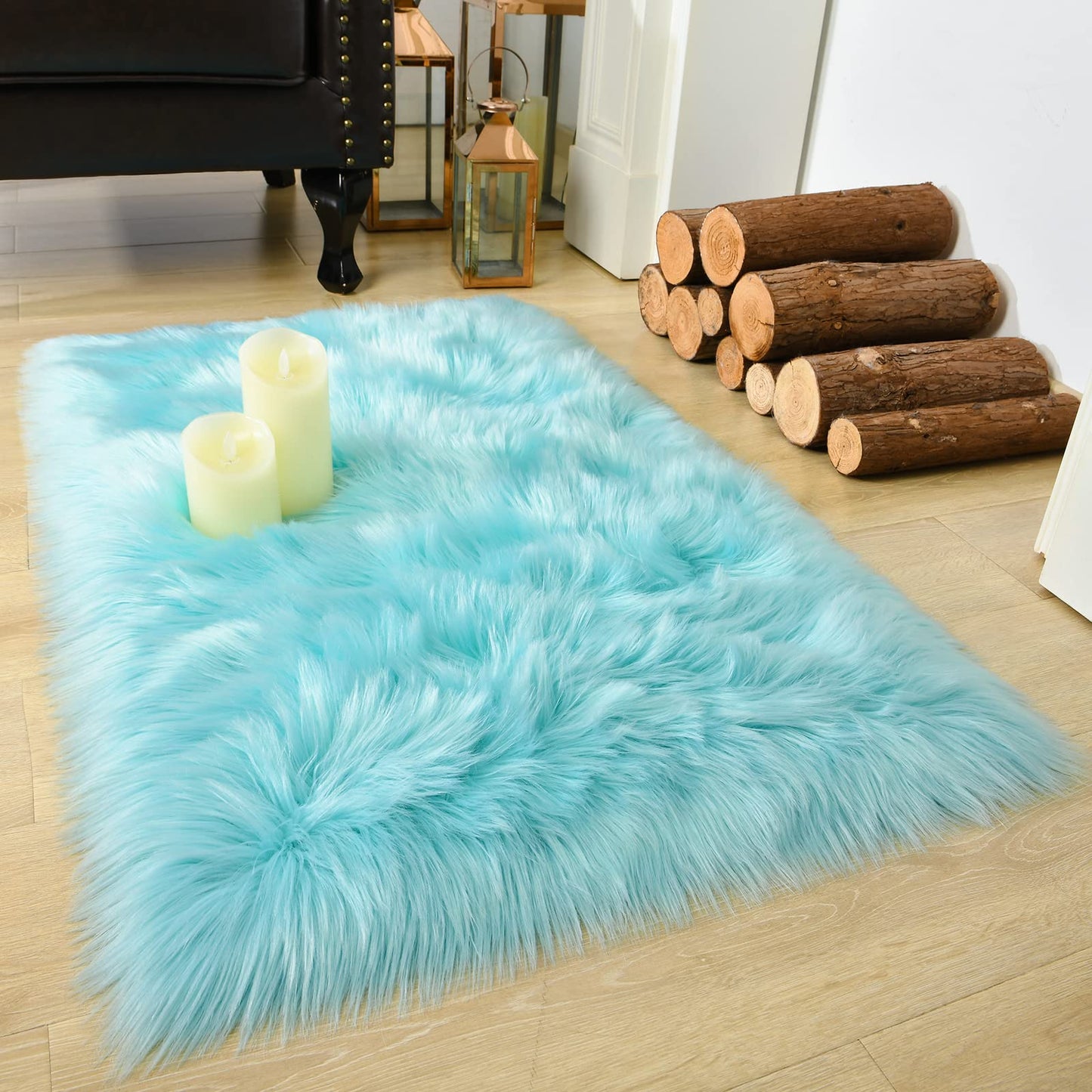 Washable Furry Carpet Dorm Floor Durable Faux Throw Carpet Soft Fluffy Faux Fur Rugs For Living Room