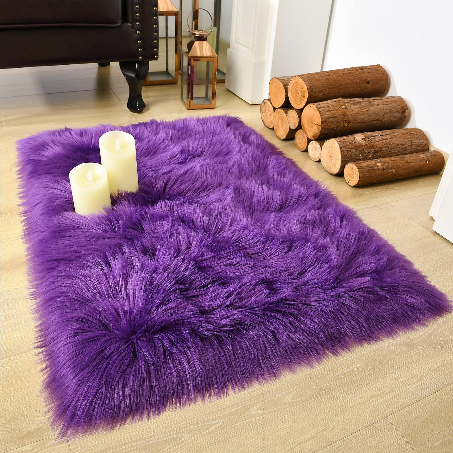 Washable Furry Carpet Dorm Floor Durable Faux Throw Carpet Soft Fluffy Faux Fur Rugs For Living Room