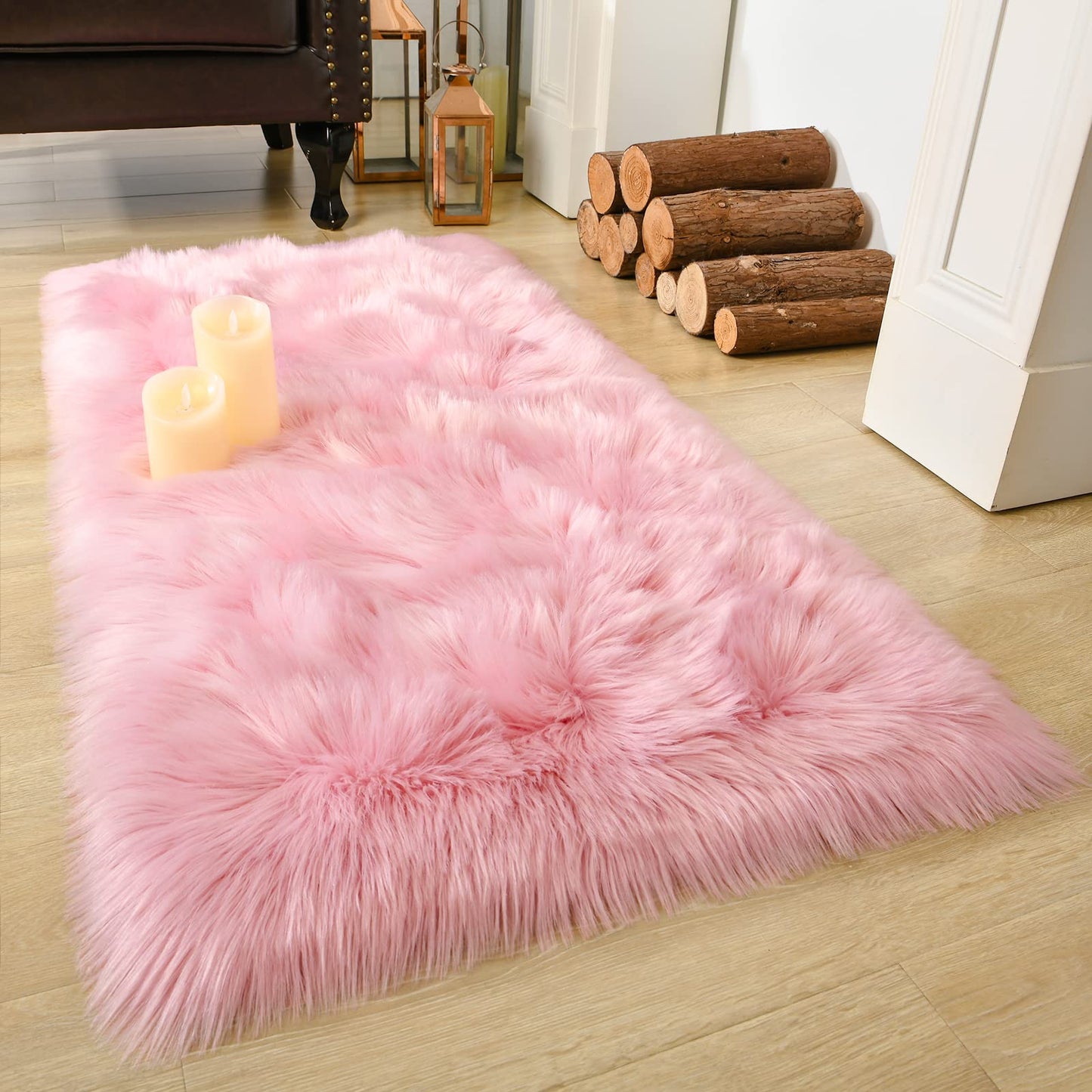 Washable Furry Carpet Dorm Floor Durable Faux Throw Carpet Soft Fluffy Faux Fur Rugs For Living Room