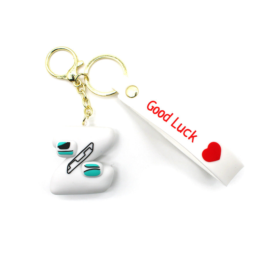 English alphabet 26 letter lucky keychain cartoon ornament