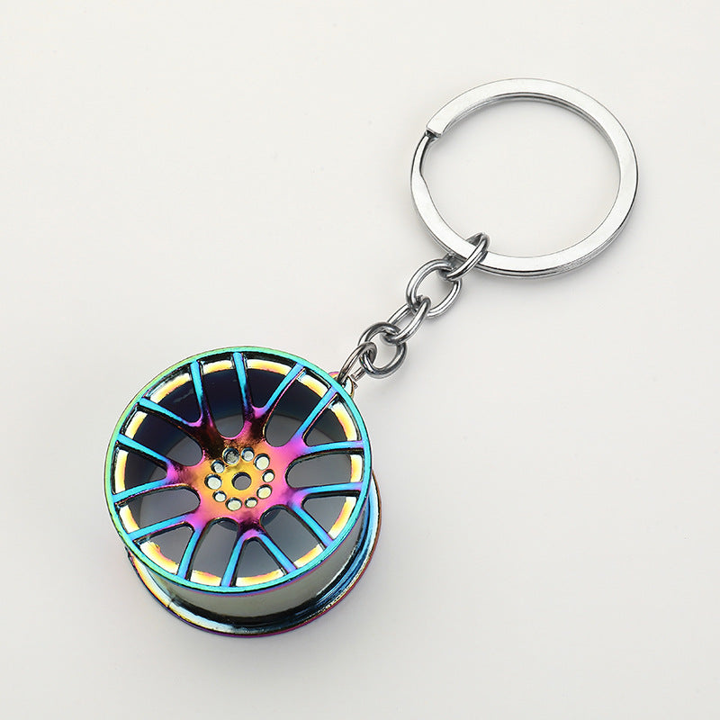 Car wheel hub key chain small gift metal pendant